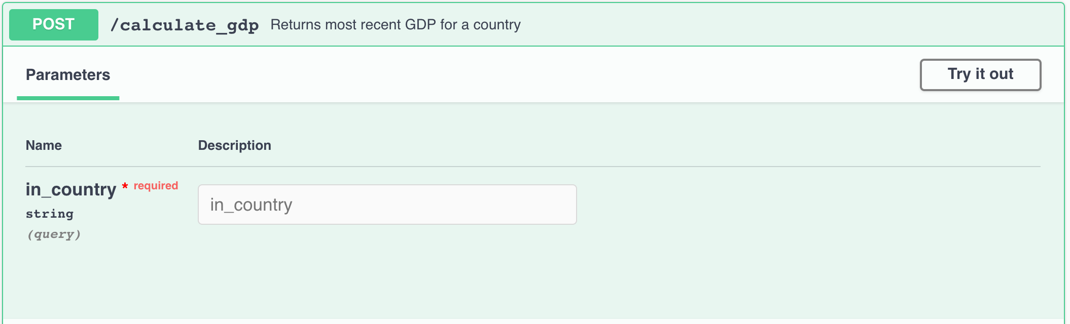 Image 10 - Testing out the /calculate_gdp endpoint