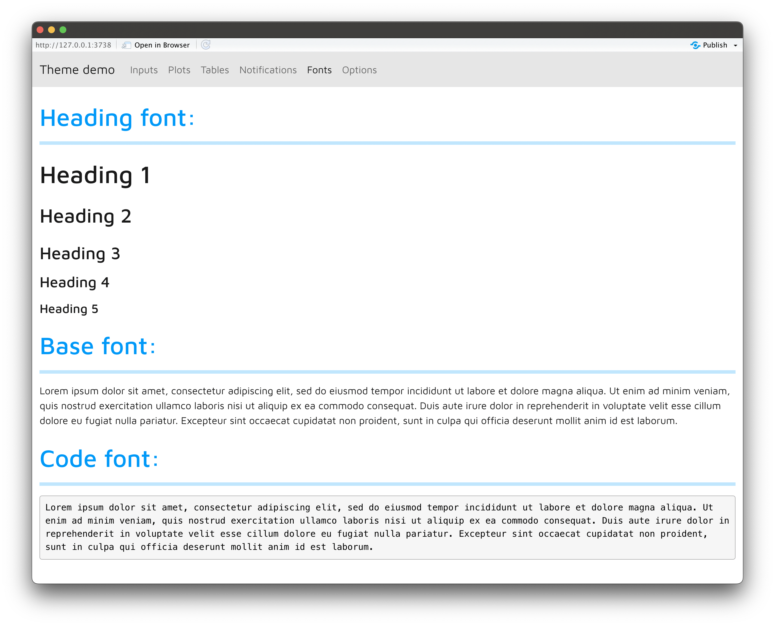 Image 5 - Example Shiny app with custom font and colors