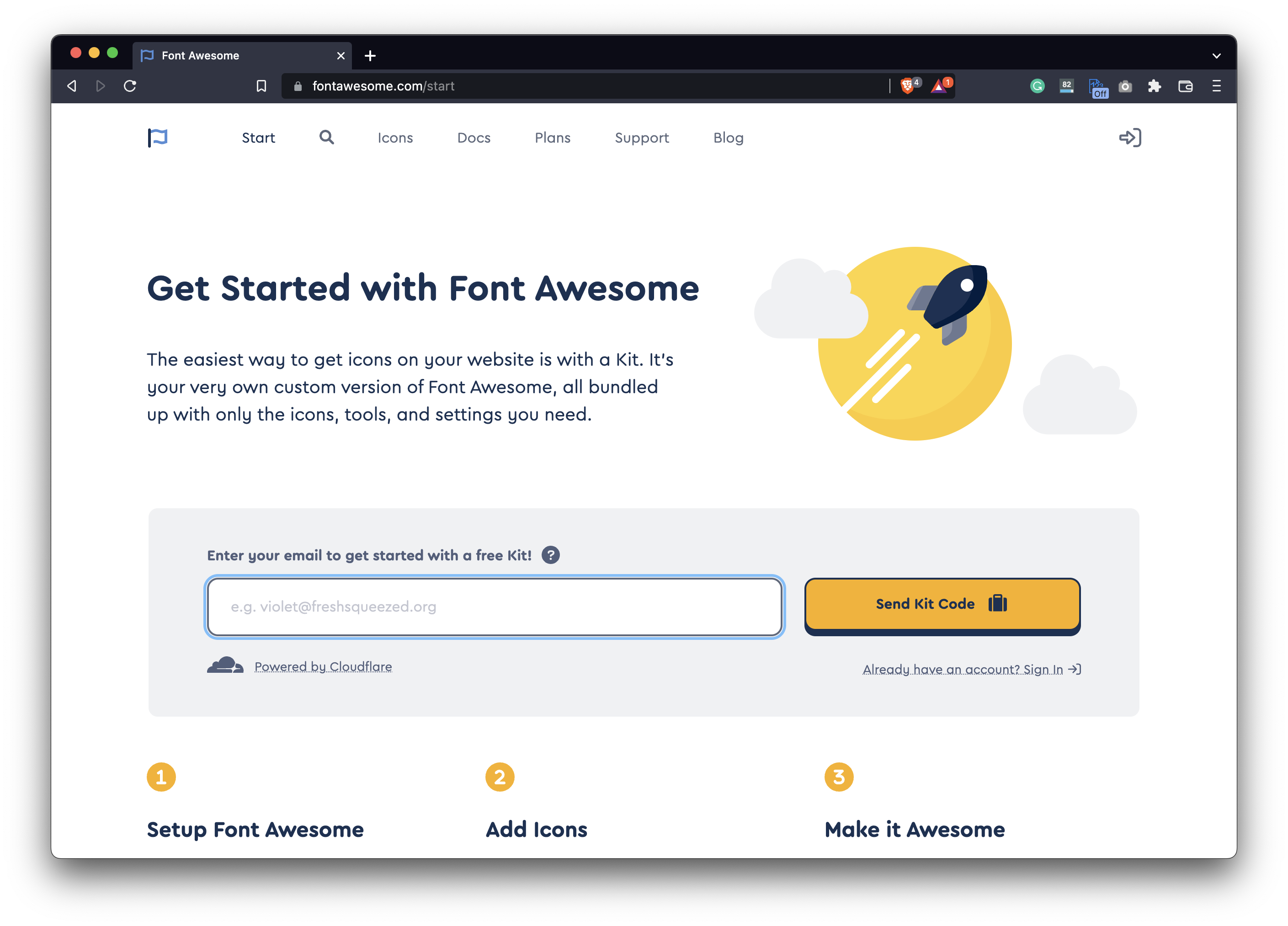 Image 1 - FontAwesome get started page