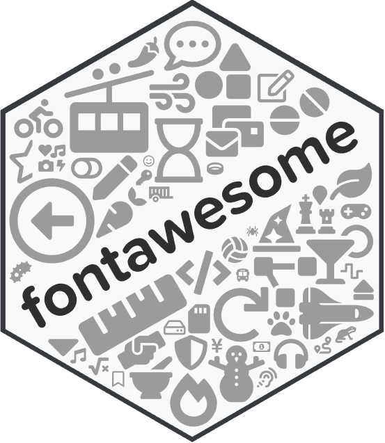 Fontawesome R package logo from RStudio making it easy to use fontawesome icons in shiny
