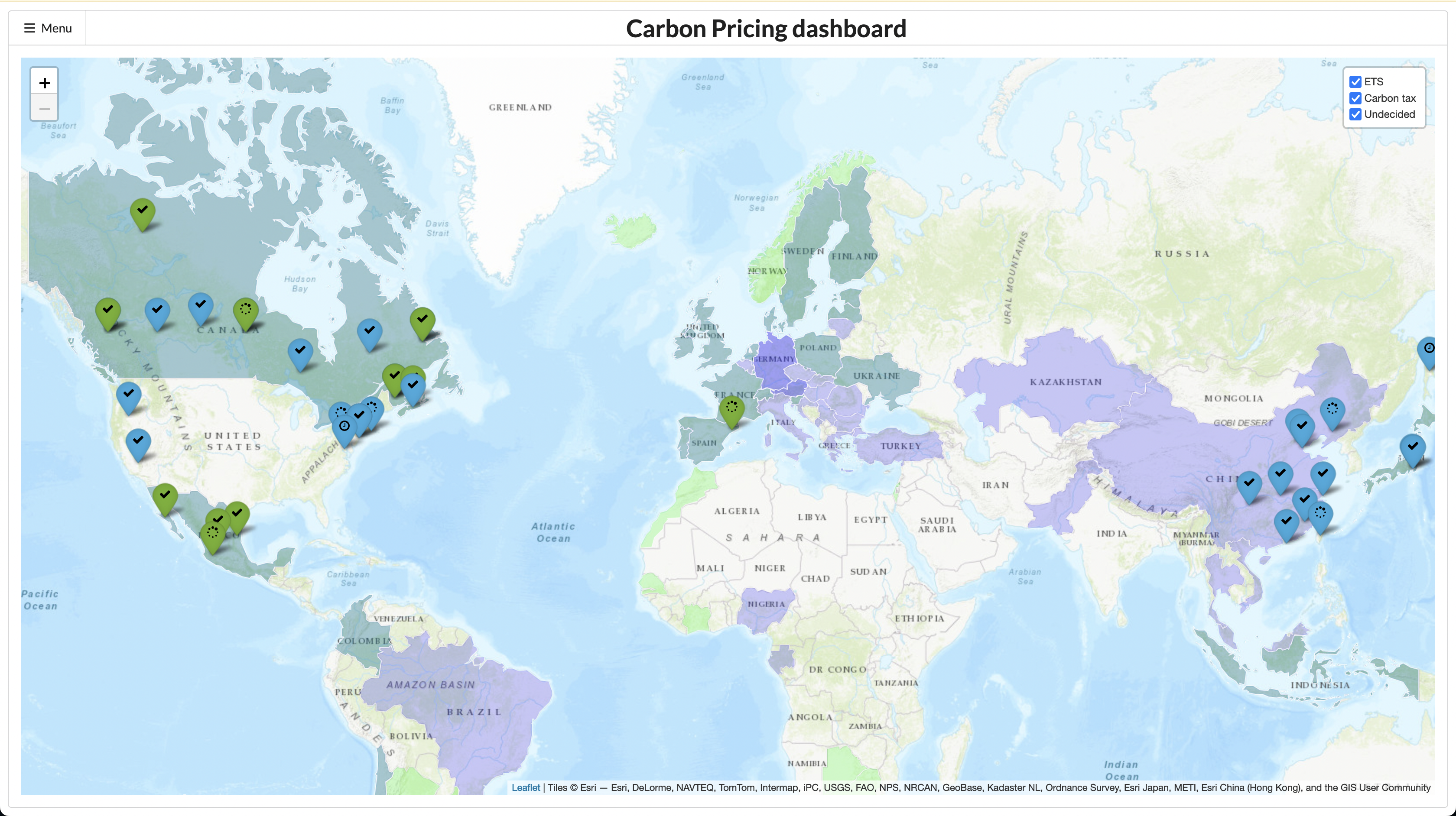 World Bank Carbon Pricing Dashboard Redesign with R Shiny and Rhino package