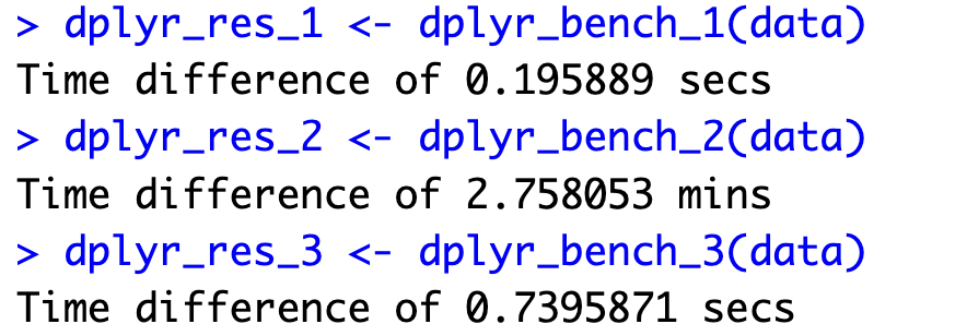 Image 4 - R dplyr benchmarks