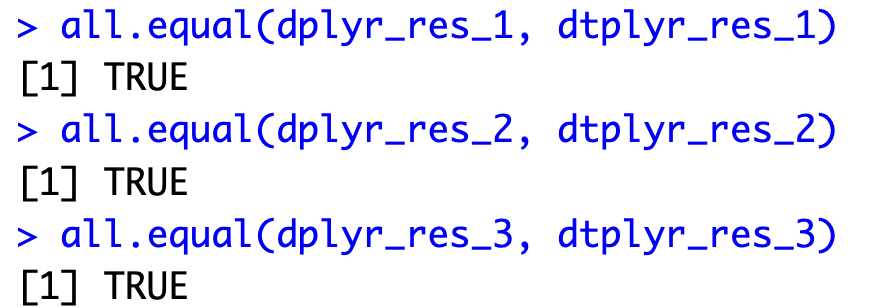 Image 6 - Equality test between dplyr and dtplyr results